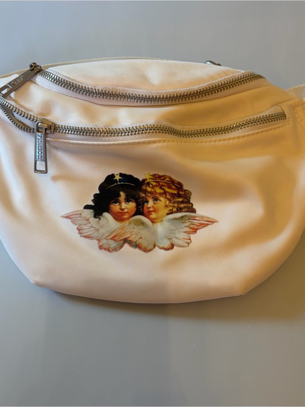 Fiorucci Angels Icons Crossbody Belt Bag White Italy Pop Art  Cherub Luxury